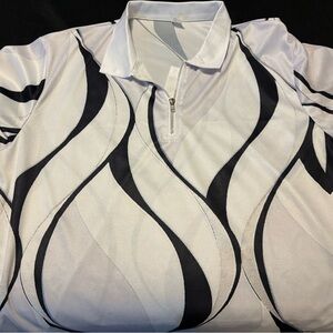 Elegant White and Black Men's Dress Shirt